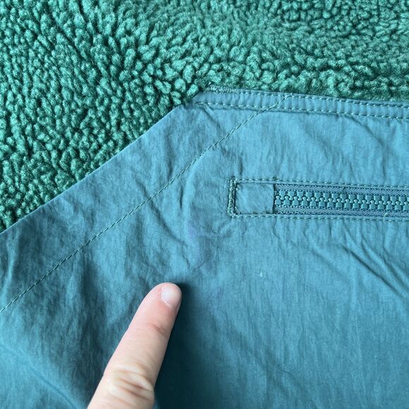 Revolve LPA Sherpa Jacket Womens Small Green Deep Pile Snap Casual Oversized - Picture 5 of 9